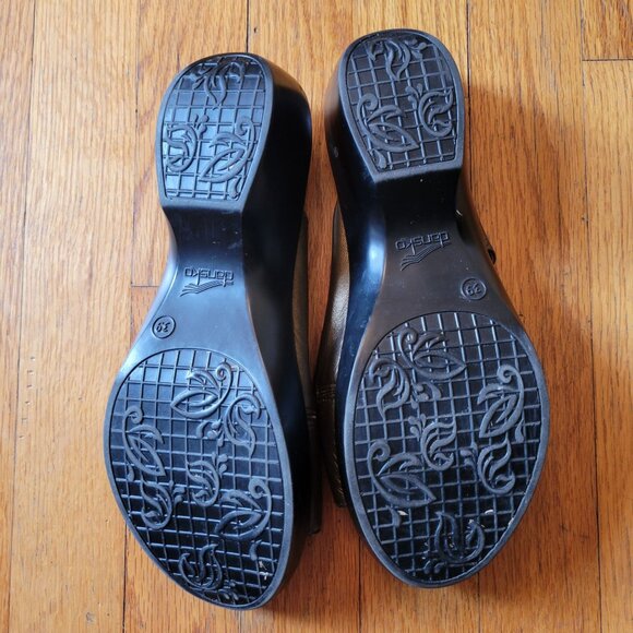 Dansko Bronze‎ Brown Leather Floral Sandals 39 DONNA 8.5 9 - Picture 4 of 9